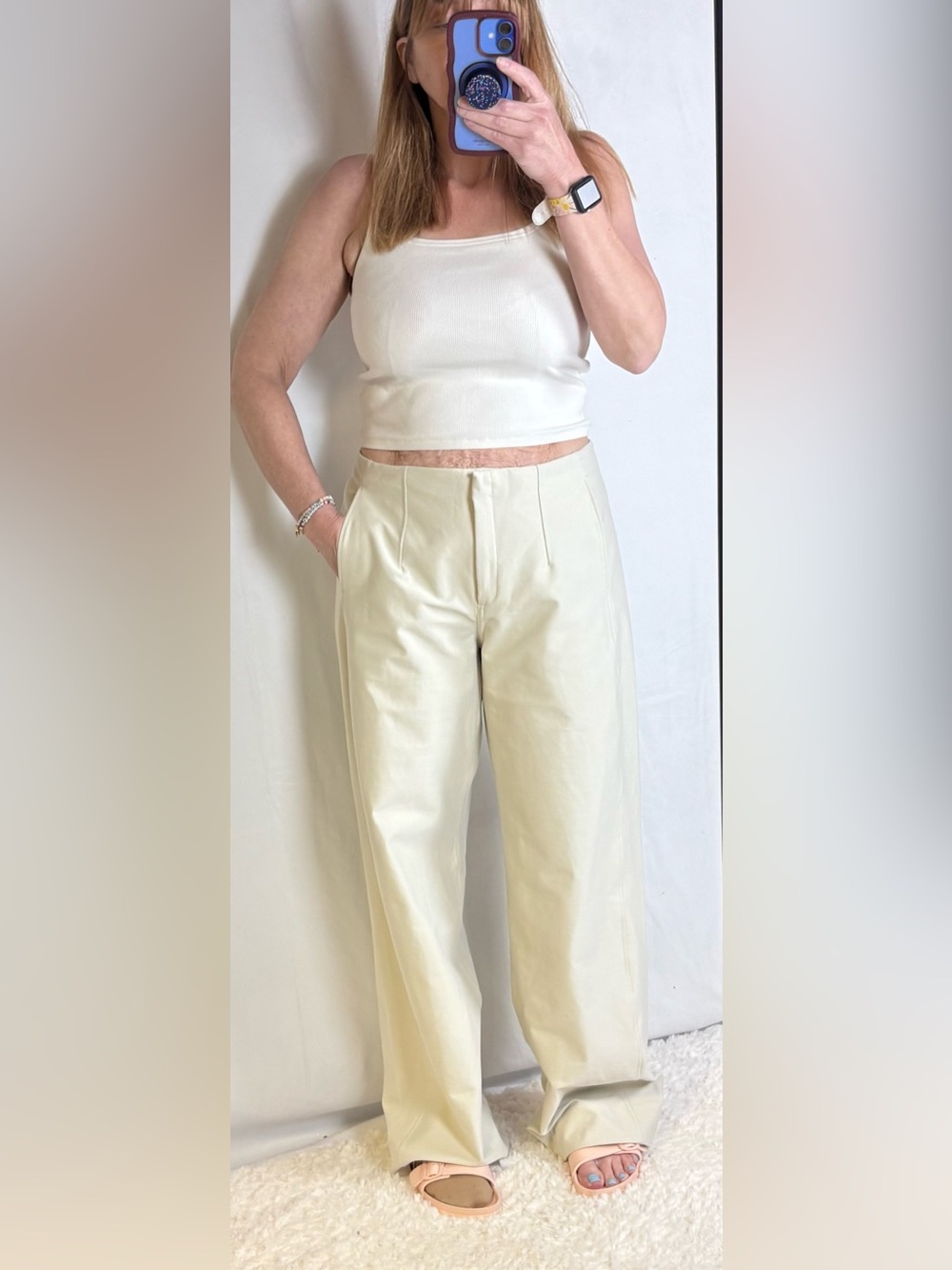 lululemon athletica Cream Wide-Leg Utilitech Trousers